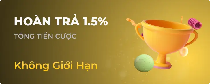 Hình ảnh khuyến mãi hoàn trả 1.5% tại Bong88 Keo Nha Cai