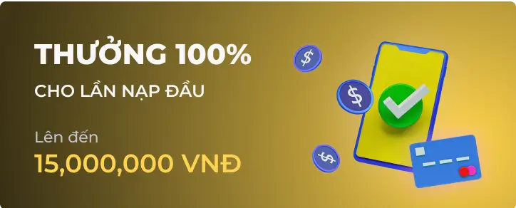 Khuyến mãi thưởng 100% nạp đầu Hình ảnh khuyến mãi thưởng 100% tại Bong88 Keo Nha Cai